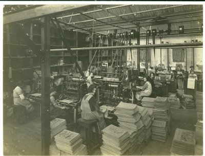 Jacquard Card stamping room, Carpet Trades, 1923 by English Photographer